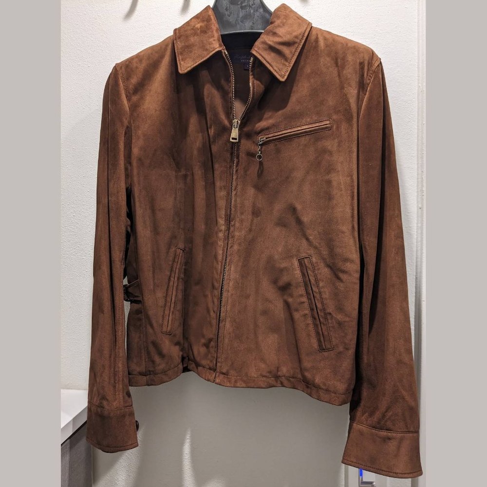 Ralph Lauren Brown Suede Back Belted Jacket